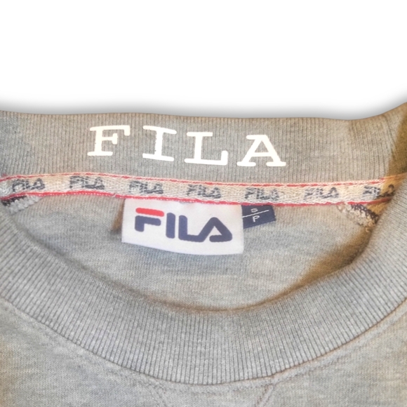 FILA - Men's Grey Logo Crew Neck Sweater Size Small - Picture 4 of 4